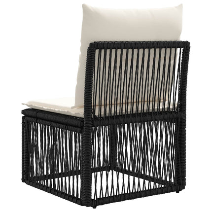 Armløs sofa enhed Sort polyrattan