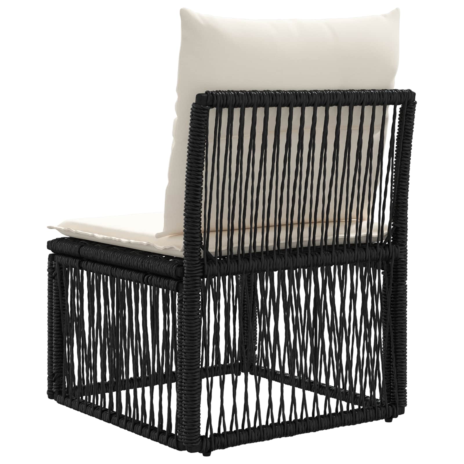 Armløs sofa enhed Sort polyrattan