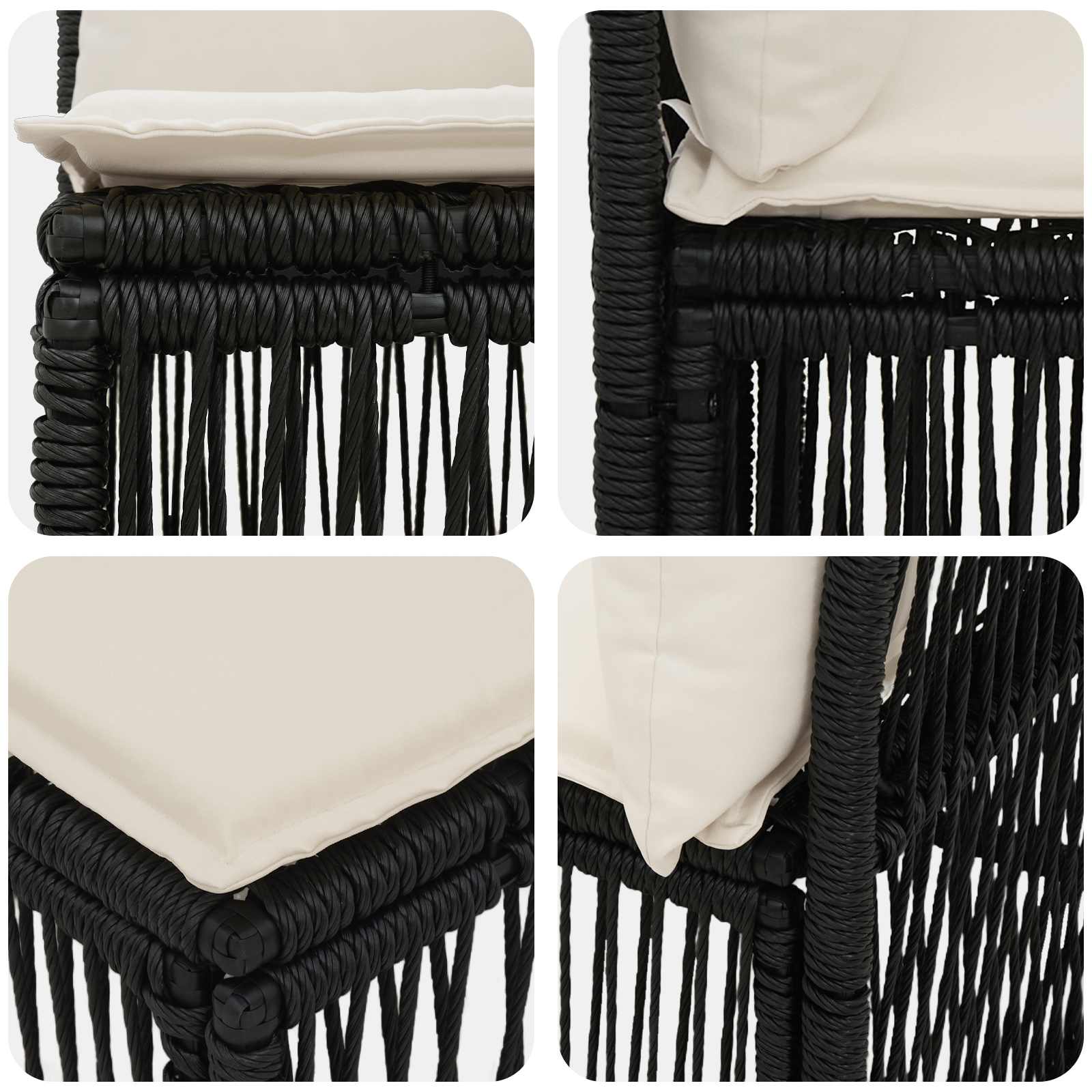 4-personers sofa med venstre arm 4 pcs 4-Antal sæder Sort