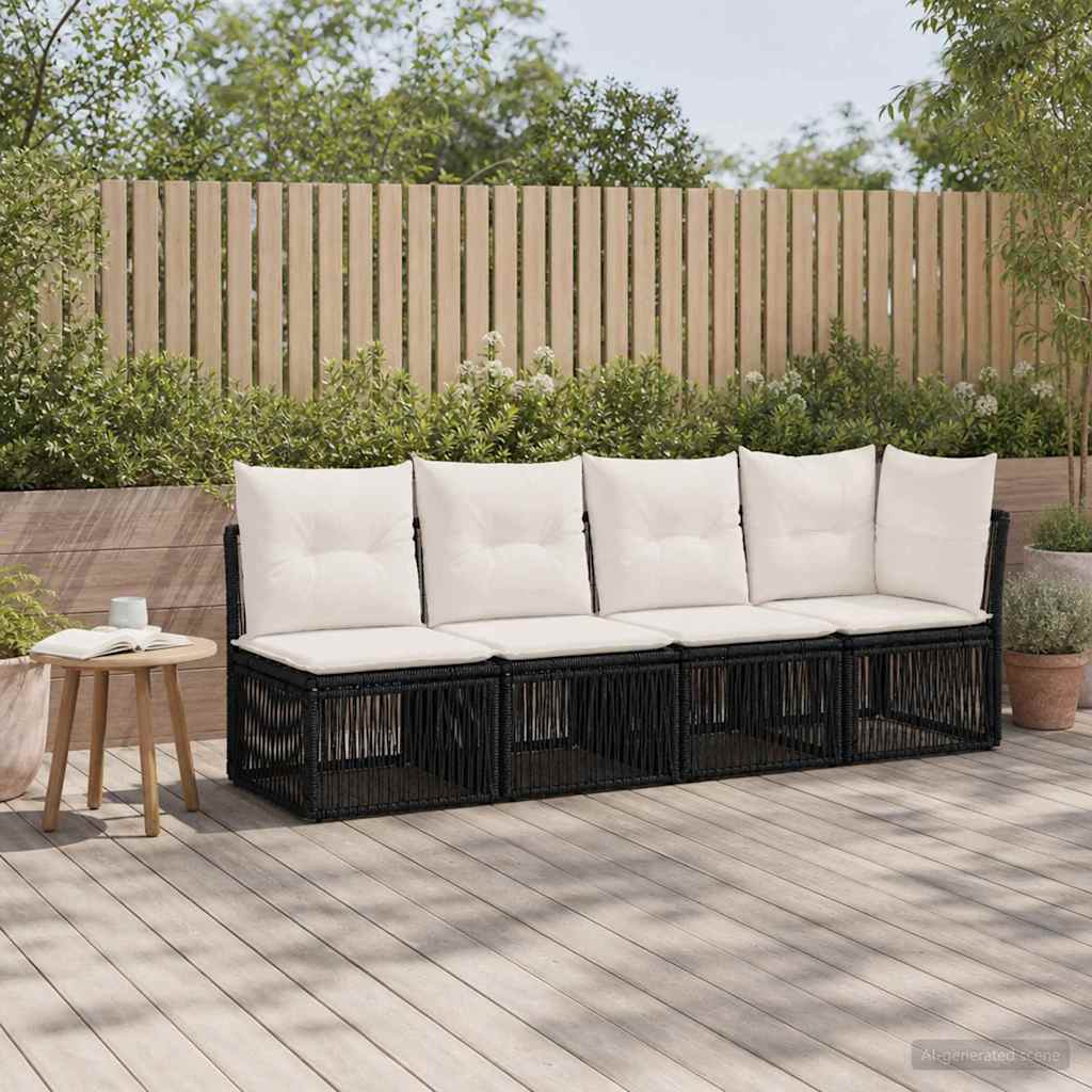 4-personers sofa med venstre arm 4 stk. 4-Antal sder Sort