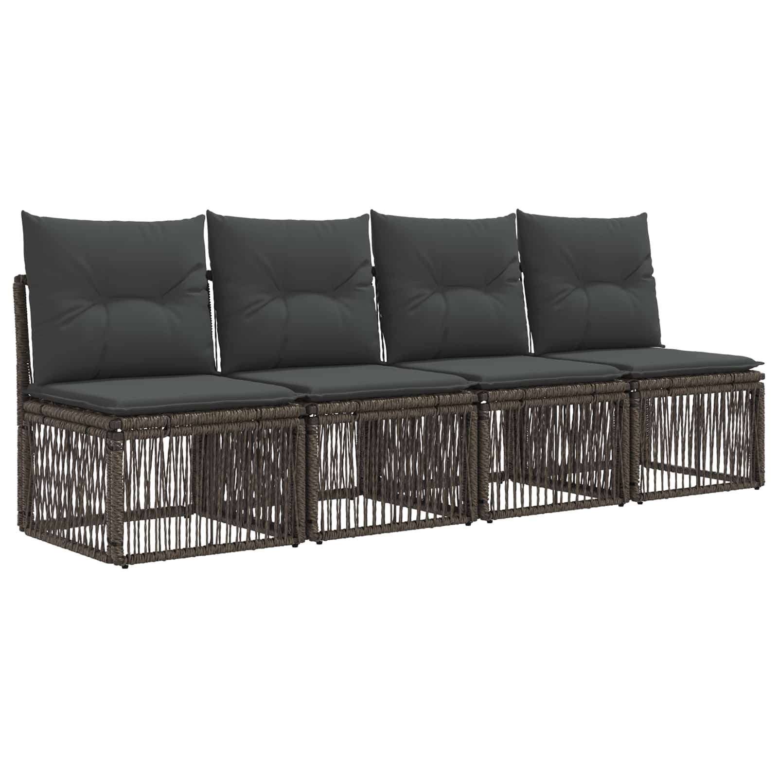 4-sæders sofa 4 pcs 4-Antal sæder Grå polyrattan