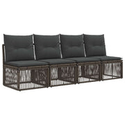 4-sæders sofa 4 pcs 4-Antal sæder Grå polyrattan