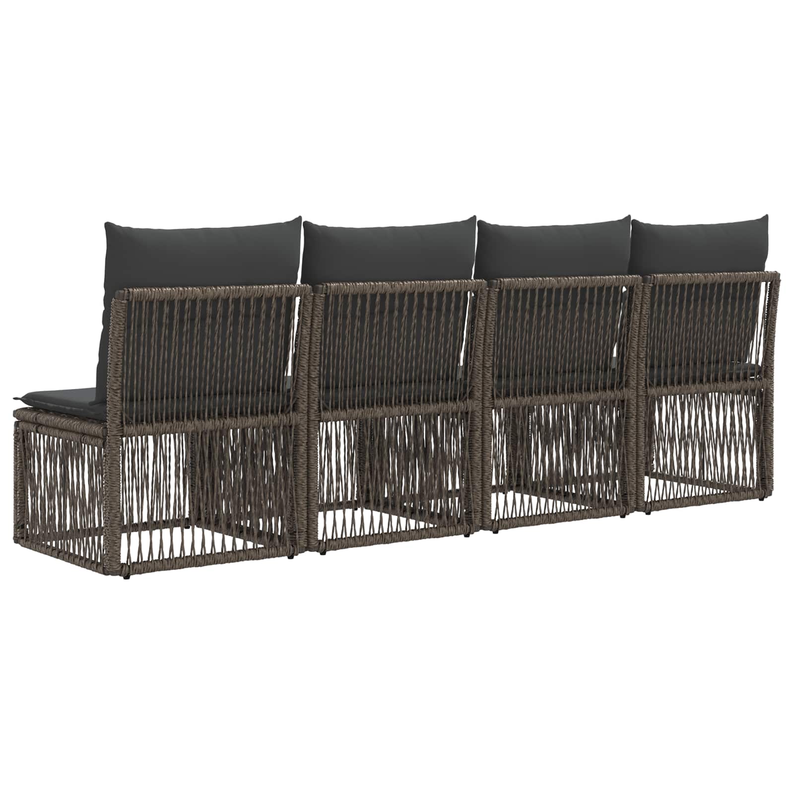 4-sæders sofa 4 pcs 4-Antal sæder Grå polyrattan