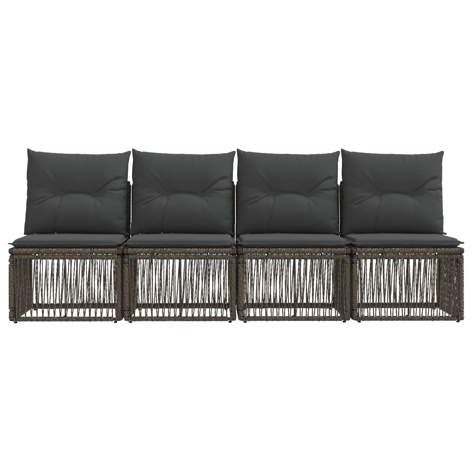 4-sæders sofa 4 pcs 4-Antal sæder Grå polyrattan