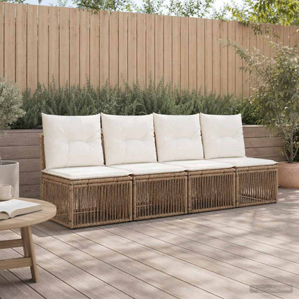4-sæders sofa 4 stk. 4-Antal sæder Beige polyrattan