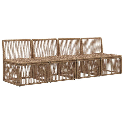 4-sæders sofa 4 stk. 4-Antal sæder Beige polyrattan