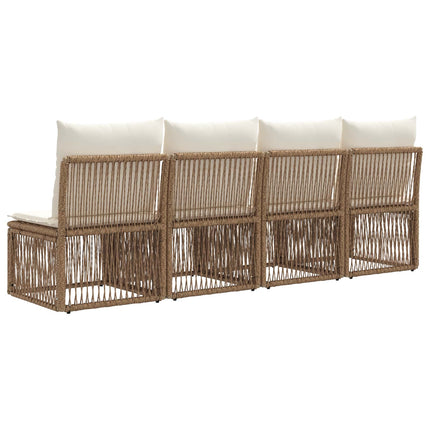 4-sæders sofa 4 stk. 4-Antal sæder Beige polyrattan