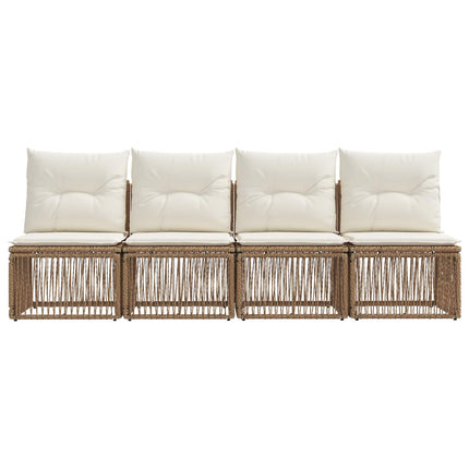 4-sæders sofa 4 stk. 4-Antal sæder Beige polyrattan