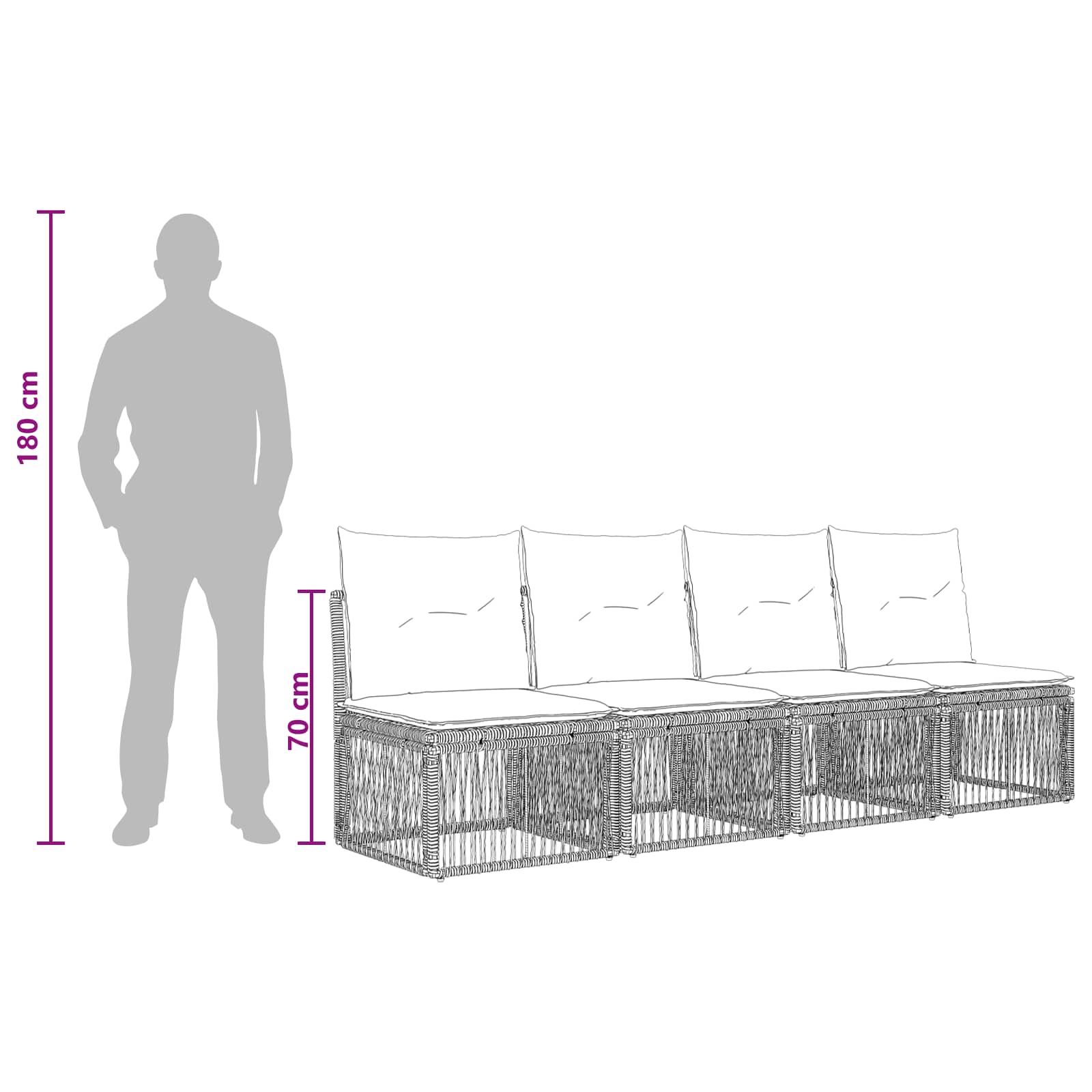 4-sæders sofa 4 pcs 4-Antal sæder Beige polyrattan