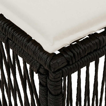 Fodskammel Sort polyrattan