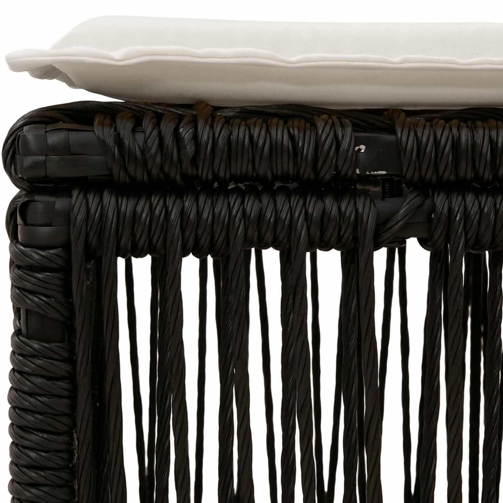 Fodskammel Sort polyrattan