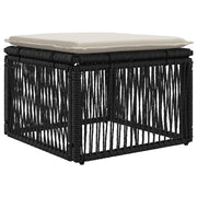 Fodskammel Sort polyrattan
