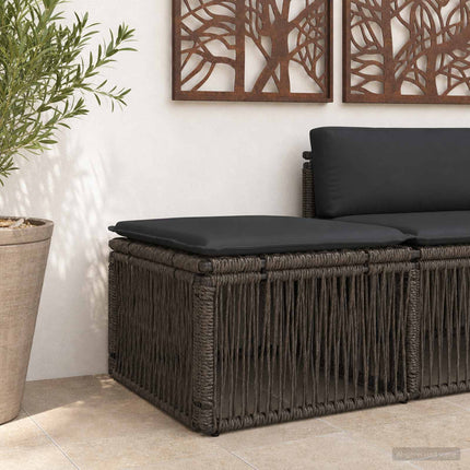 Fodskammel Grå polyrattan