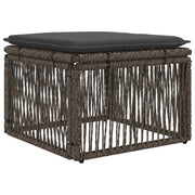 Fodskammel Grå polyrattan