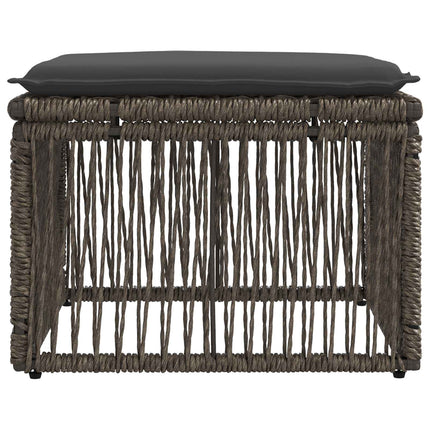 Fodskammel Grå polyrattan