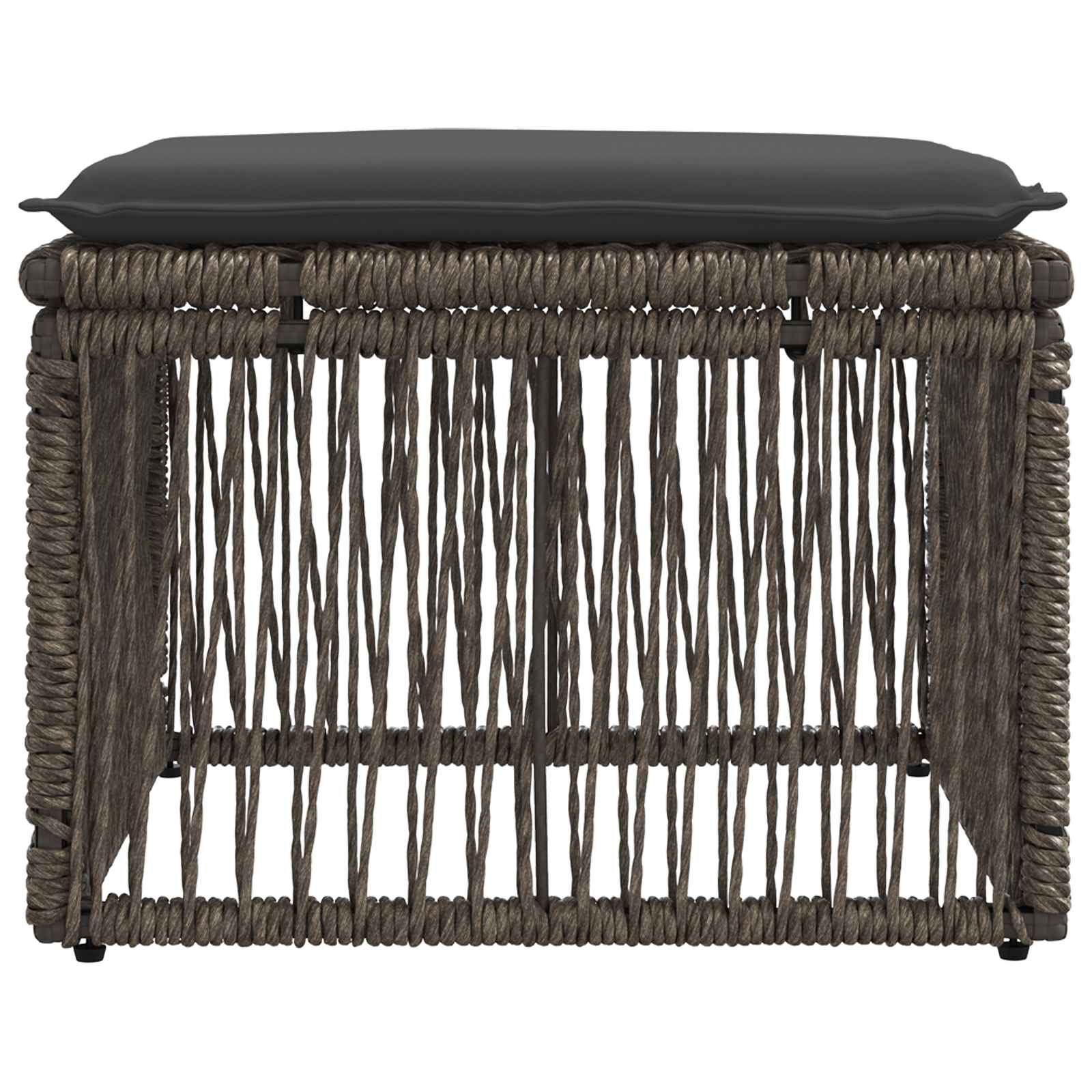 Fodskammel Grå polyrattan