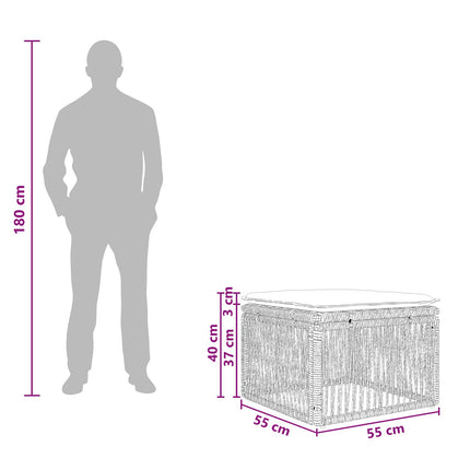 Fodskammel Grå polyrattan