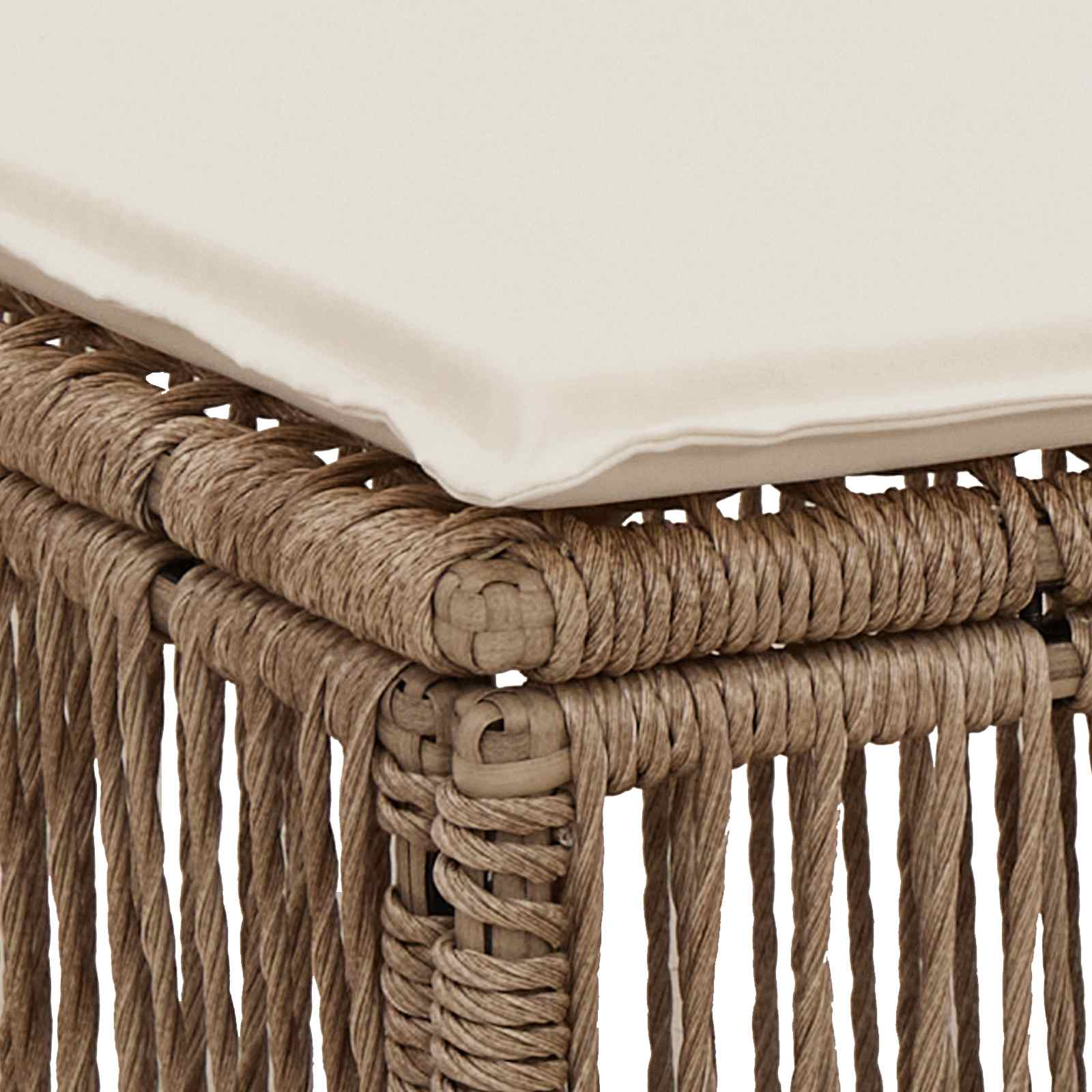 Fodskammel Beige polyrattan