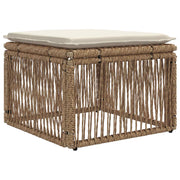 Fodskammel Beige polyrattan