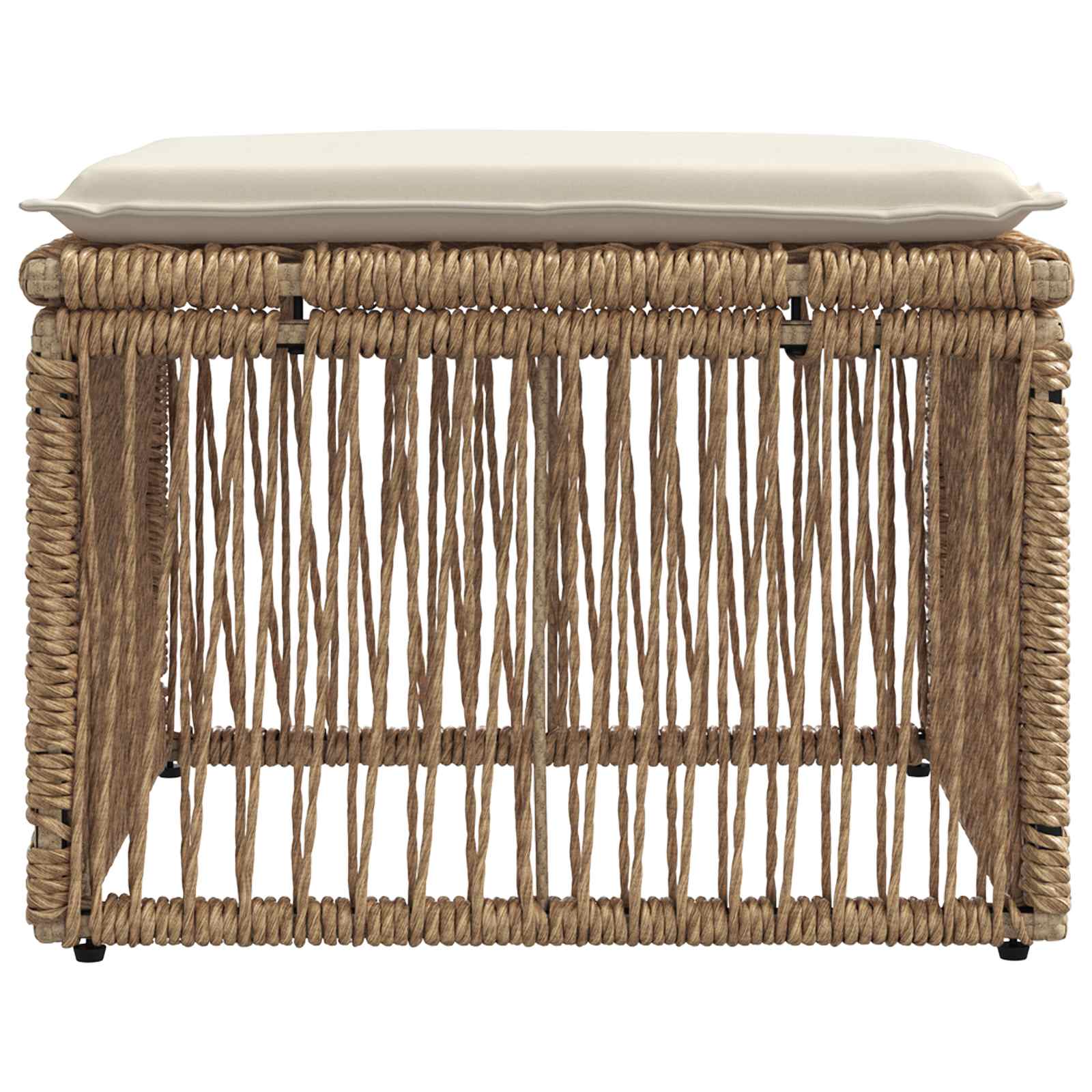 Fodskammel Beige polyrattan
