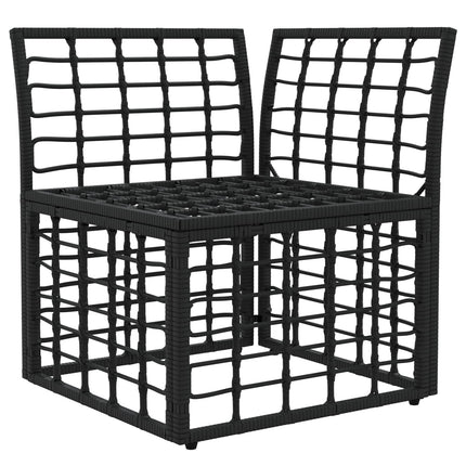 Modulært udendørs hjørnesofaelement Sort polyrattan