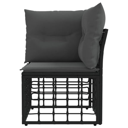 Modulært udendørs hjørnesofaelement Sort polyrattan