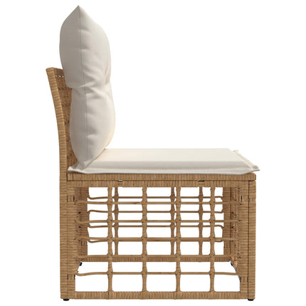 Modulært udendørs sofa uden arme Naturfarvet polyrattan