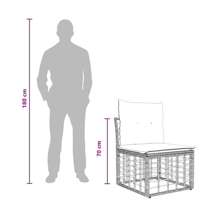 Modulært udendørs sofa uden arme Naturfarvet polyrattan