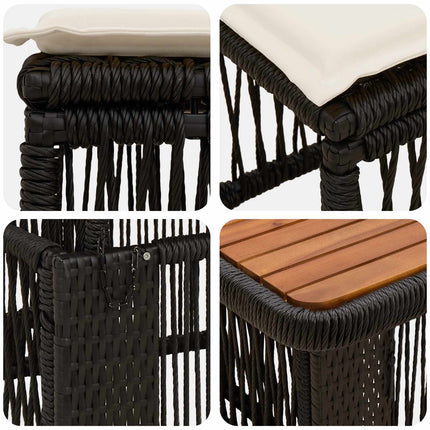 Have Spisebordssæt 3 stk. Beige og creme polyrattan