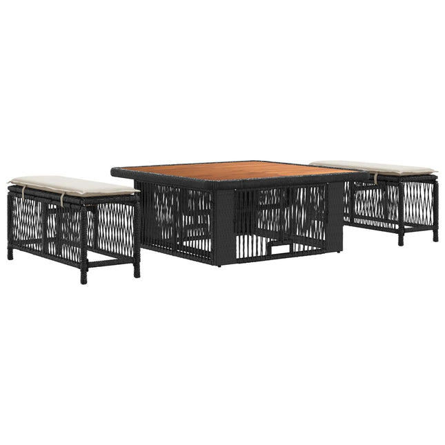 Have Spisebordssæt 3 stk. Beige og creme polyrattan