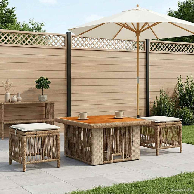 Have Spisebordssæt 3 stk. Beige og creme polyrattan