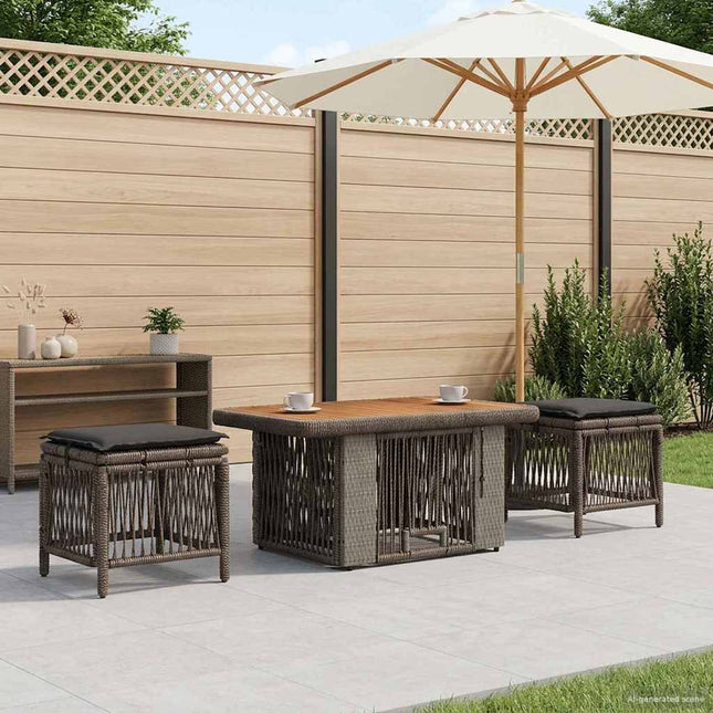 Have Spisebordssæt 3 stk. Grå og Mørkegrå polyrattan