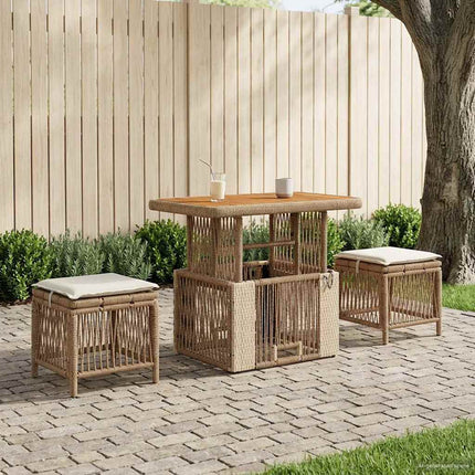 Have Spisebordssæt 3 stk. Beige og creme polyrattan