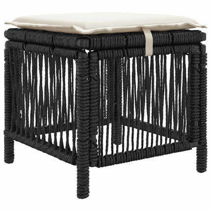 Have Spisebordssæt 4 stk. Sort og Cream polyrattan