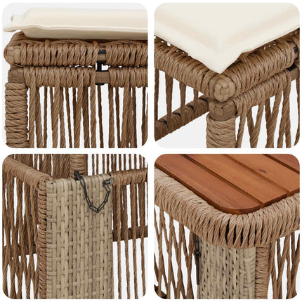 Have Spisebordssæt 4 stk. Beige og creme polyrattan