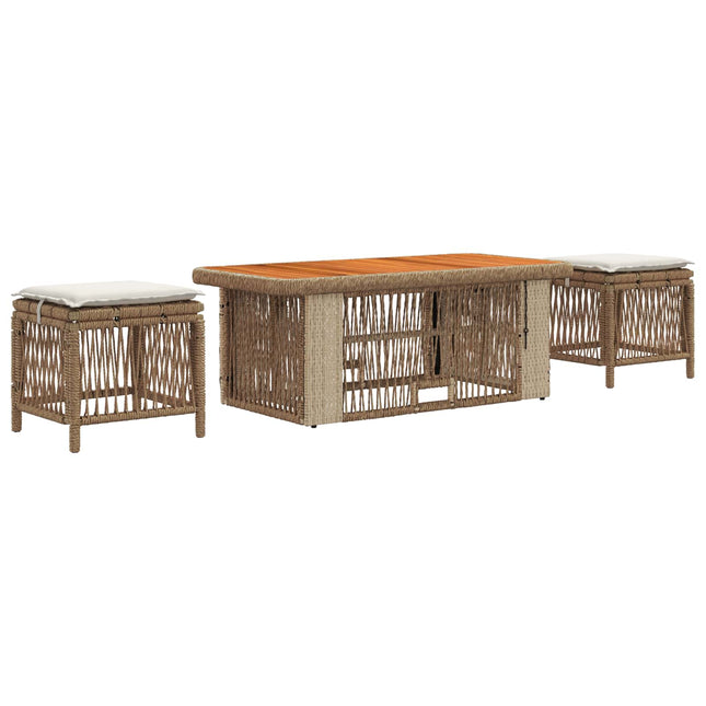 Have Spisebordssæt 4 stk. Beige og creme polyrattan