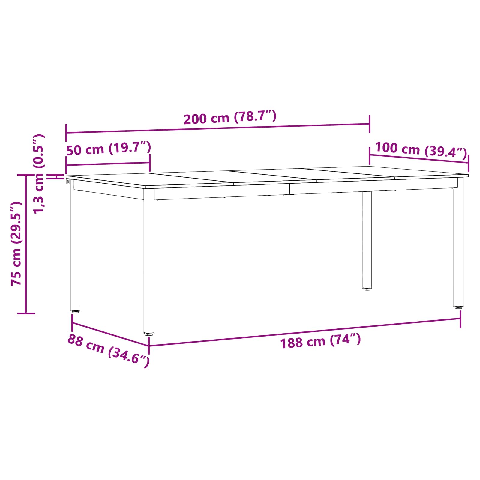 Spiseborde Konstrueret træ