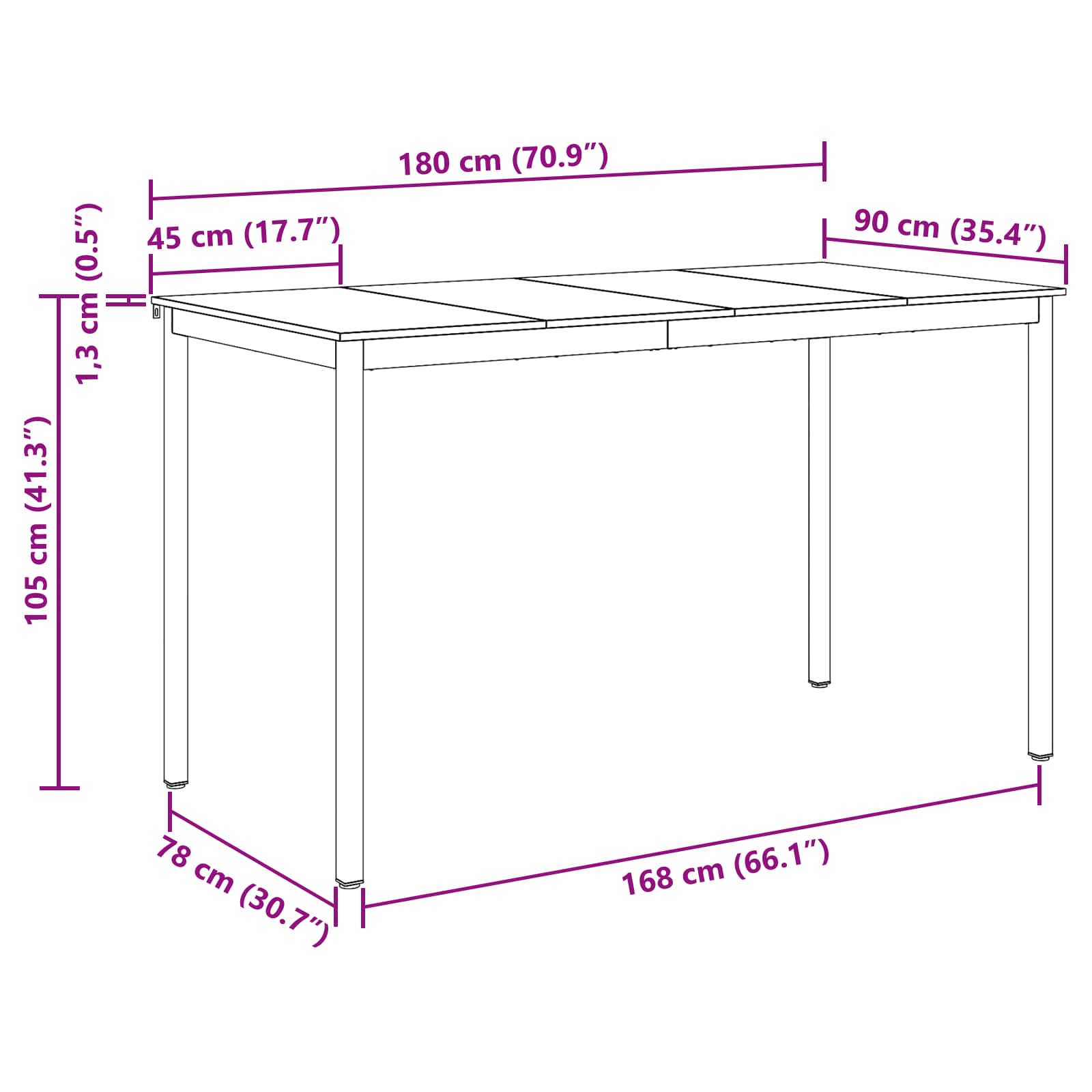 Spiseborde Konstrueret træ