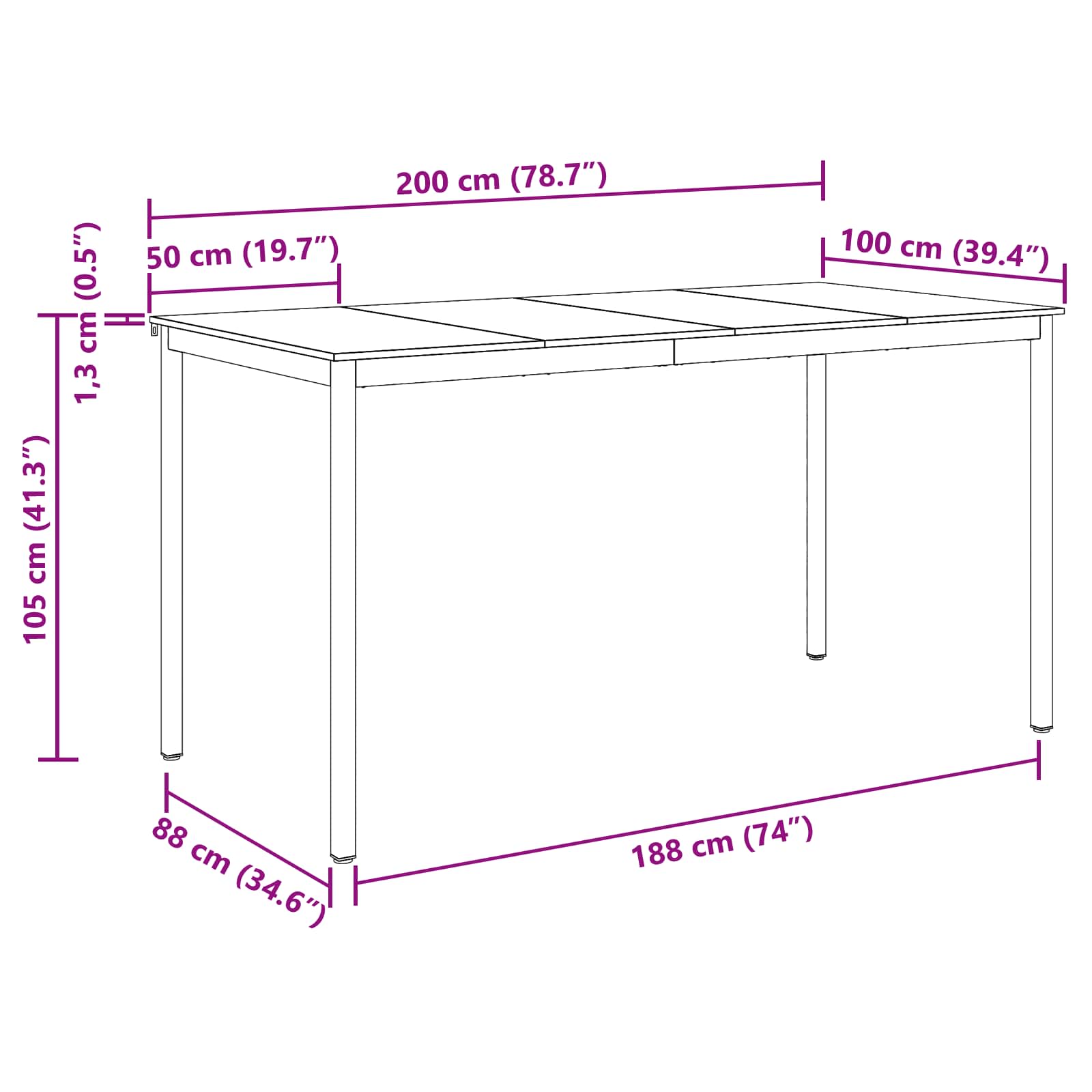 Spiseborde Konstrueret træ