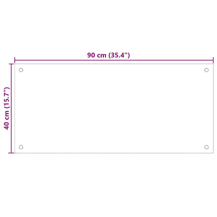 Køkkenbacksplash 2 stk. Hvid 90 x 40 cm hærdet glas