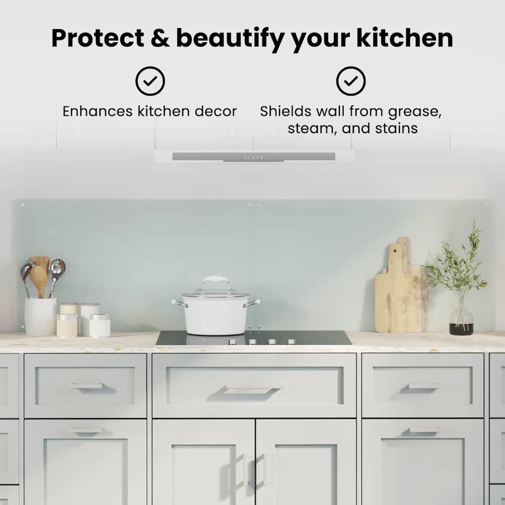 Køkkenbacksplash 2 pcs Hvid 90 x 50 cm hærdet glas