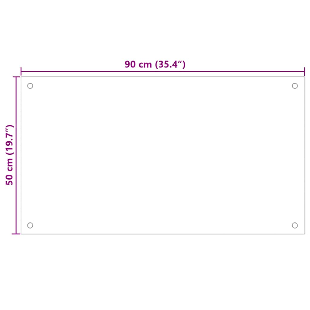 Køkkenbacksplash 2 pcs Hvid 90 x 50 cm hærdet glas