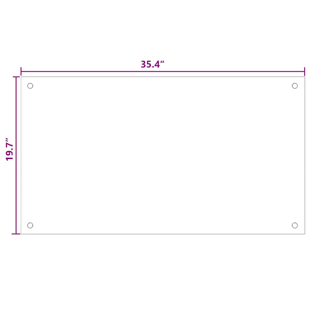 Køkkenbacksplash 2 pcs Hvid 90 x 50 cm hærdet glas