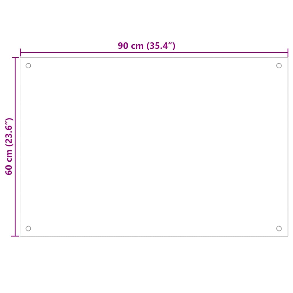 Køkken bagvæg 2 pcs Hvid 90 x 60 cm hærdet glas