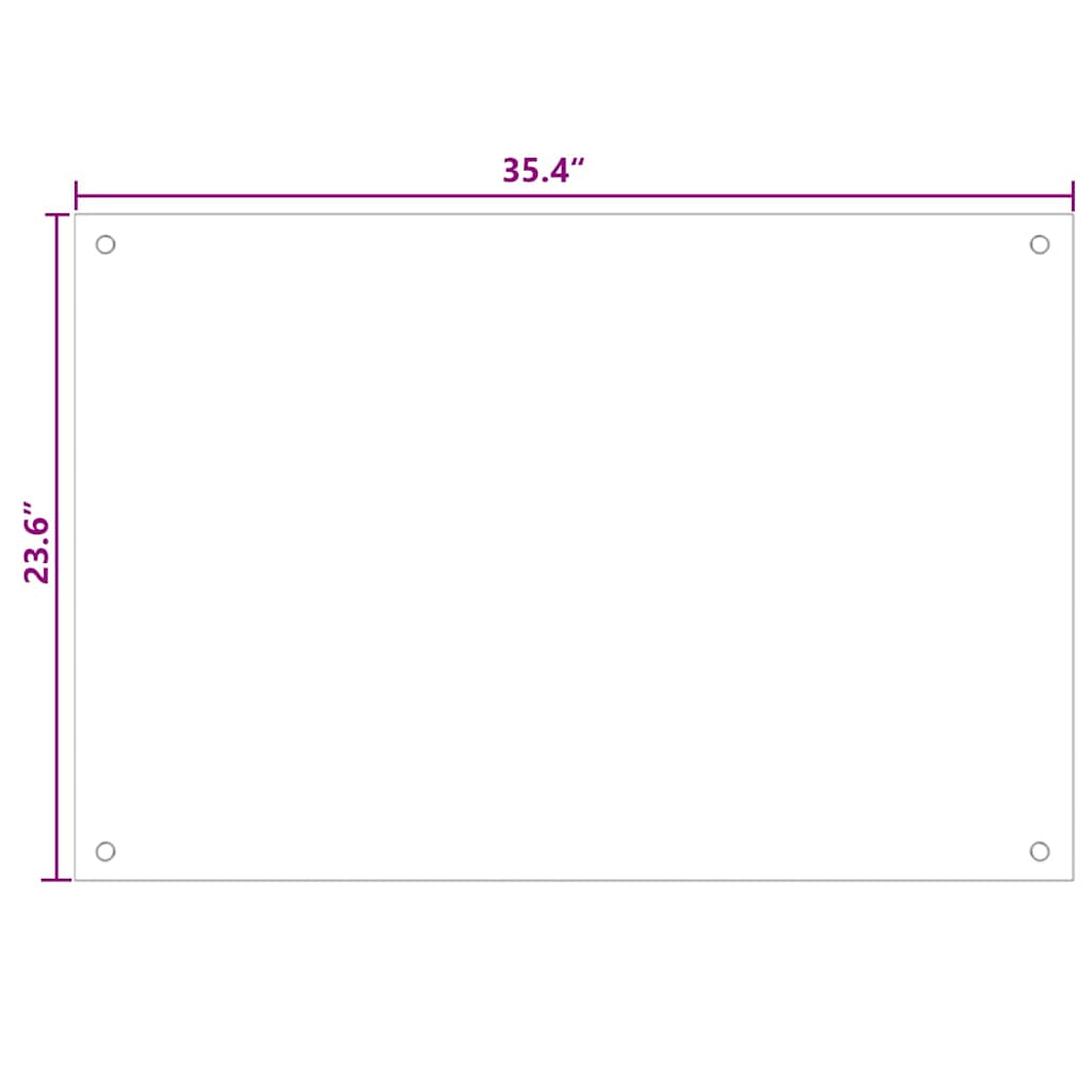 Køkkenbacksplash 2 pcs Hvid 90 x 60 cm hærdet glas