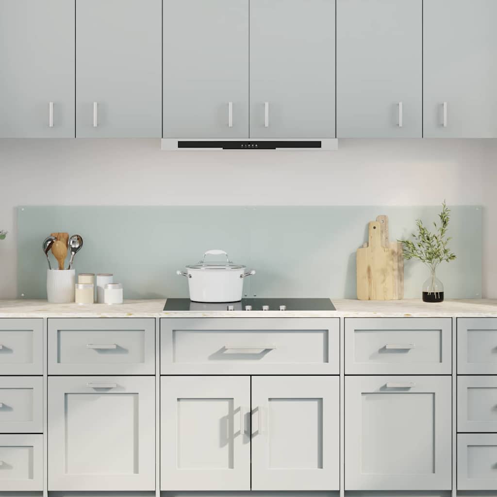 Køkken bagvæg 2 pcs Hvid 100 x 40 cm hærdet glas