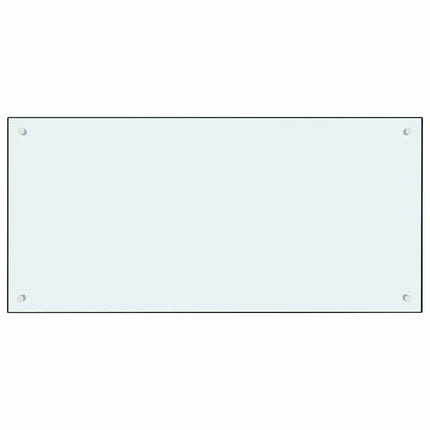 Køkkenbacksplash 2 stk. Hvid 100 x 50 cm hærdet glas