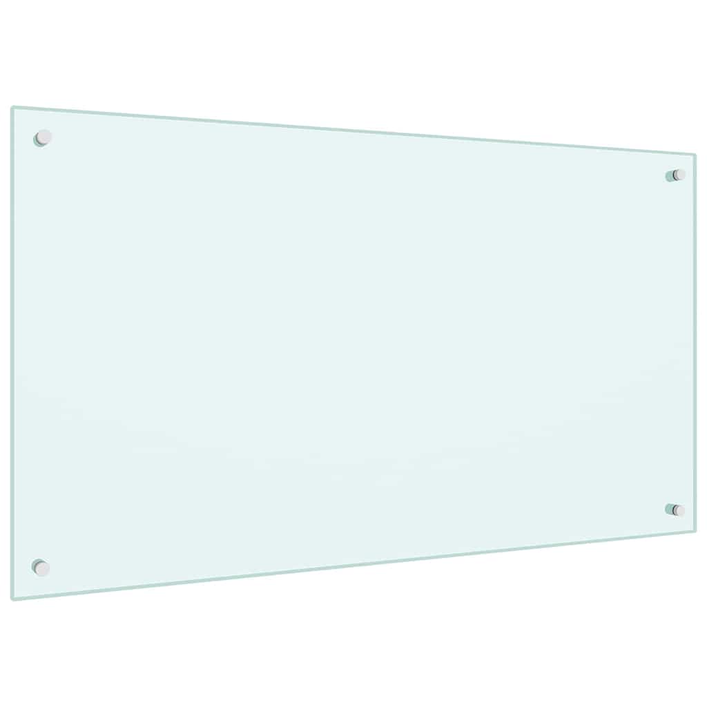 Køkken bagvæg 2 pcs Hvid 100 x 60 cm hærdet glas
