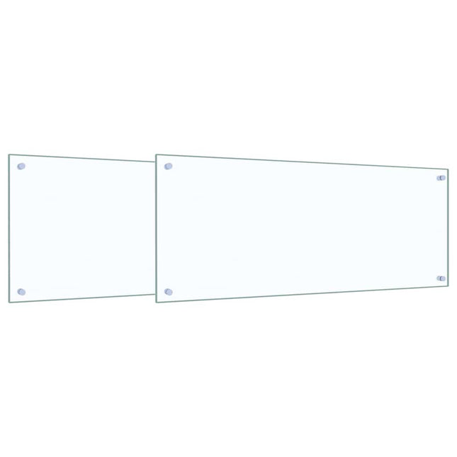 Køkkenbacksplash 2 pcs Transparent 100 x 40 cm hærdet glas