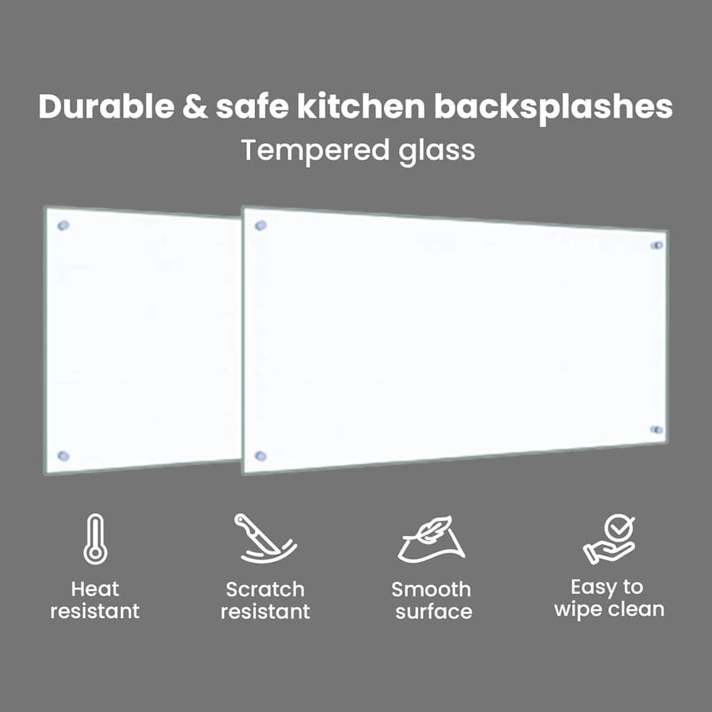 Køkkenbacksplash 2 pcs Transparent 100 x 50 cm hærdet glas